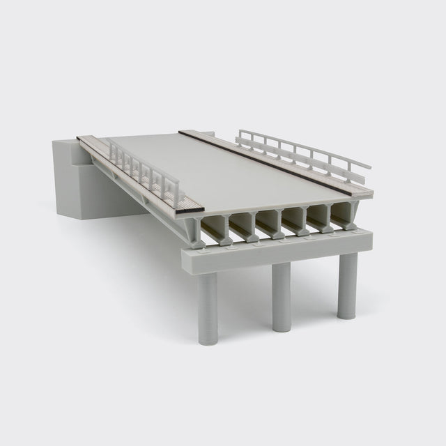 Ponte stradale con 7 travi ad H in scala H0