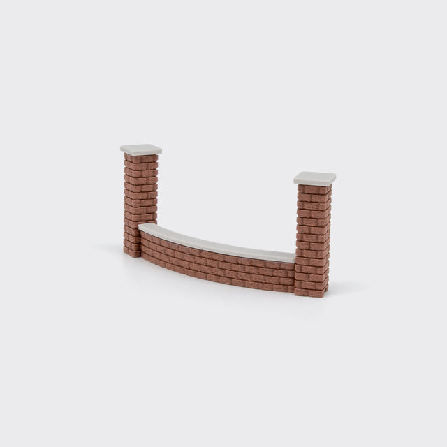 45° gebogene Ziegelwand