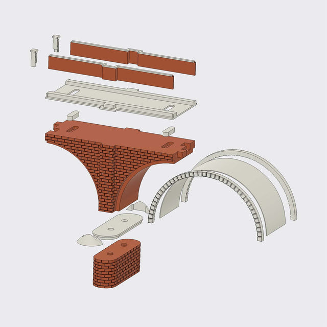 Großer Bogen für eingleisige Steinbrücke – Spur N