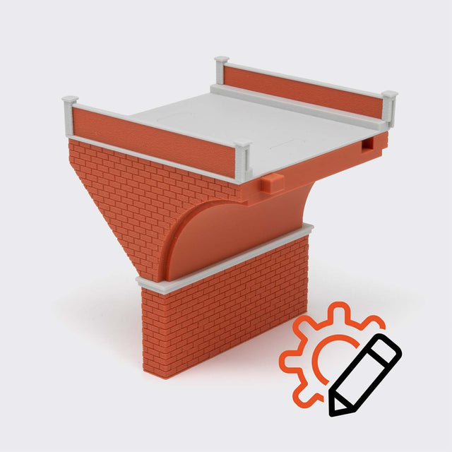 Abutment for 2-track masonry bridge - N Scale