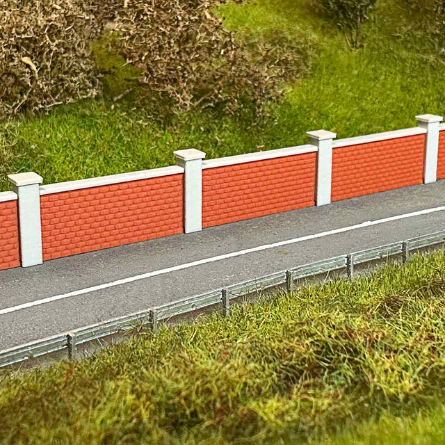 Brick Wall Kit with Concrete Pillars - N Scale