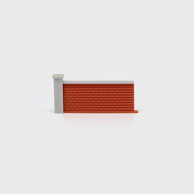 Brick Wall Section with Concrete Columns - N Scale