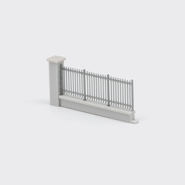 Concrete Wall Section with Railing - N Scale