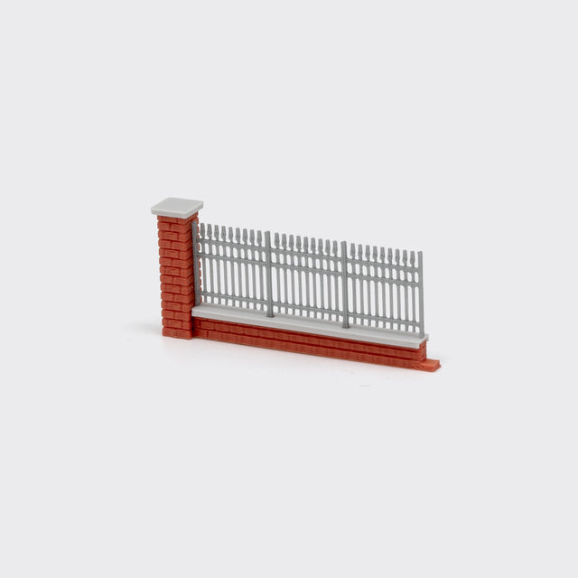 Brick Wall Section with Railing - N Scale
