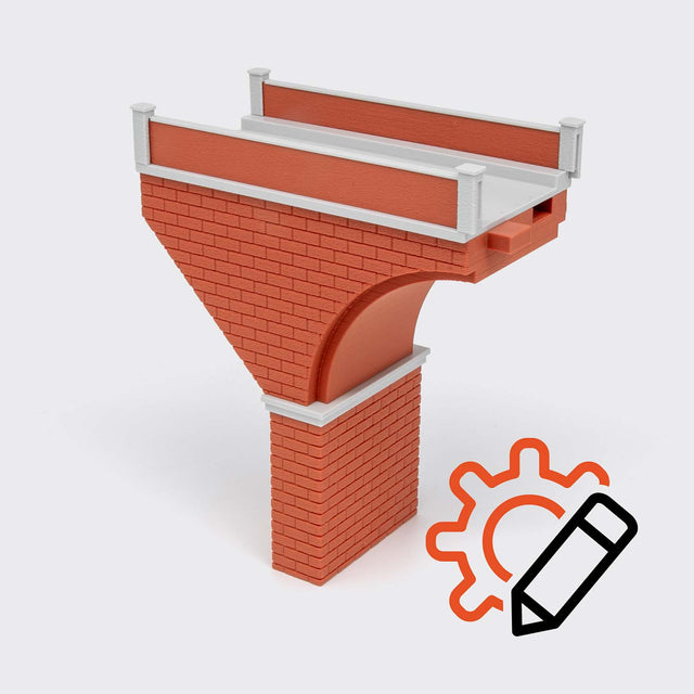 Spalla per ponte in muratura 1 binario - Scala H0