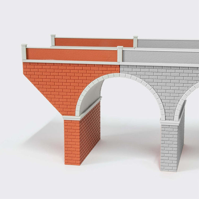 Spalla per ponte in muratura a 2 binari - Scala H0