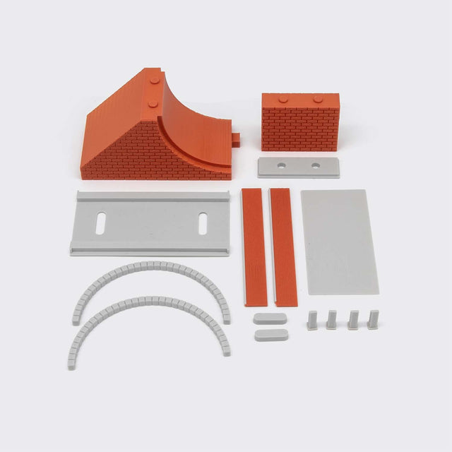 Single-track masonry bridge abutment - N Scale