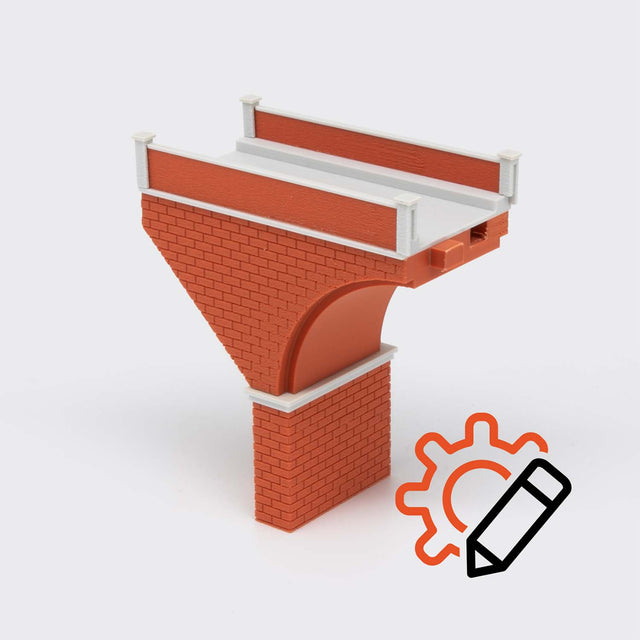 Single-track masonry bridge abutment - N Scale