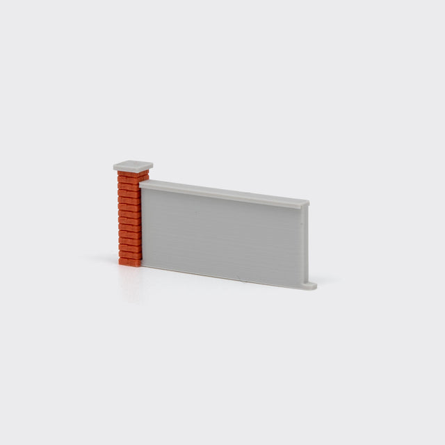 Concrete Wall Section with Brick Columns - N Scale